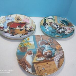 Hamilton Collection 1988 Country Kitties Siamese Calico Tabby Cat Plates